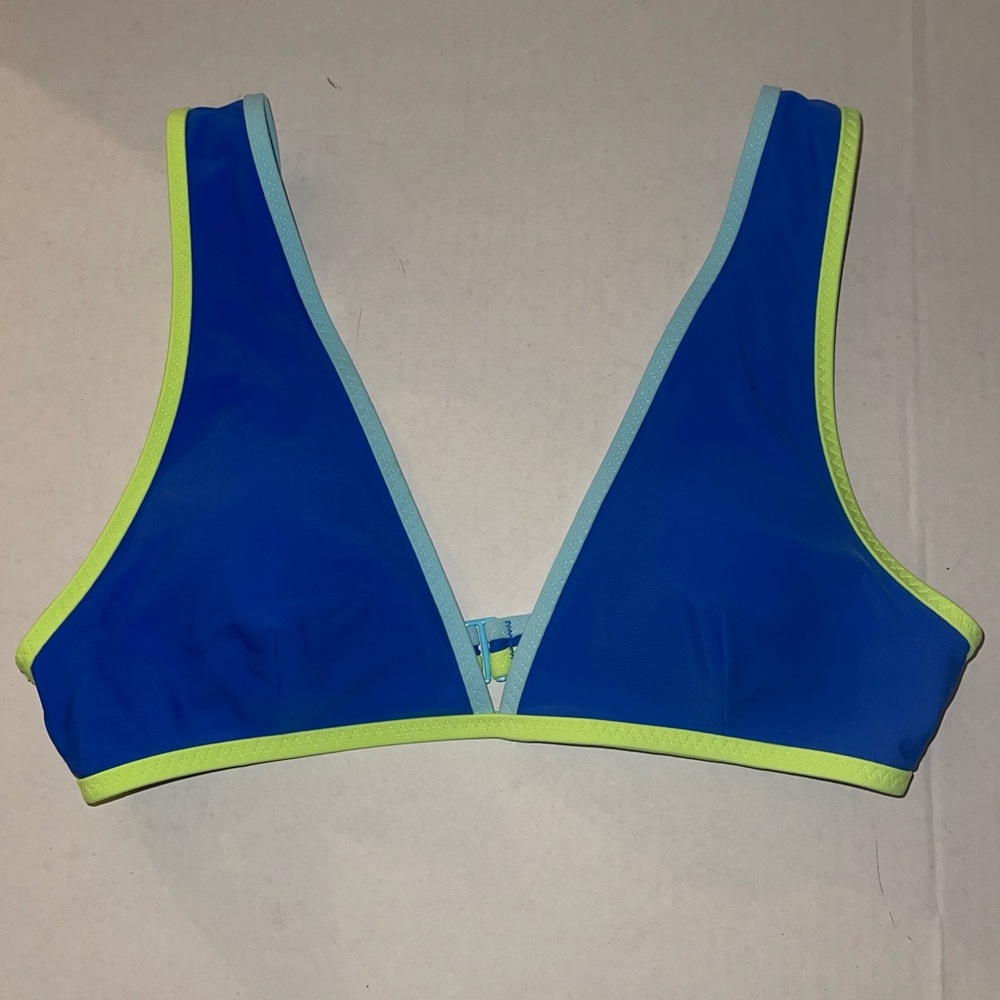 NWOT aerie scoop bikini top blue and green